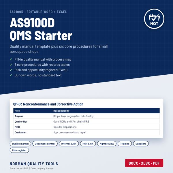 AS9100D QMS Starter cover